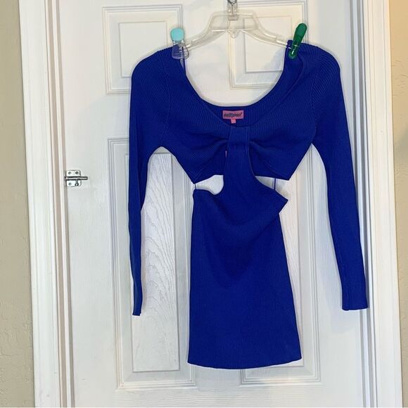 Edikted Royal Blue Cutout Mini Dress Size Large - Picture 1 of 12
